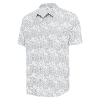 Chemise boutonnée Antigua grise pour homme, motif Miami Marlins Resort