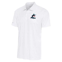 Polo Antigua blanc/gris pour homme Miami Marlins 19th Hole