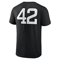 T-shirt noir pour homme avec nom et numéro Jackie Robinson Day des Marlins de Miami