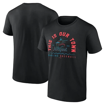 T-shirt noir pour homme « Our Town » des Marlins de Miami