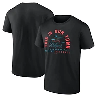 T-shirt noir pour homme « Our Town » des Marlins de Miami