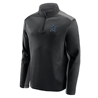 Men's Black Miami Marlins Team Primary Logo Quarter-Zip Jacket