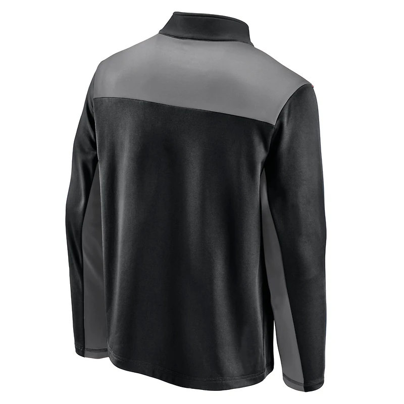 Men's Black Miami Marlins Team Primary Logo Quarter-Zip Jacket