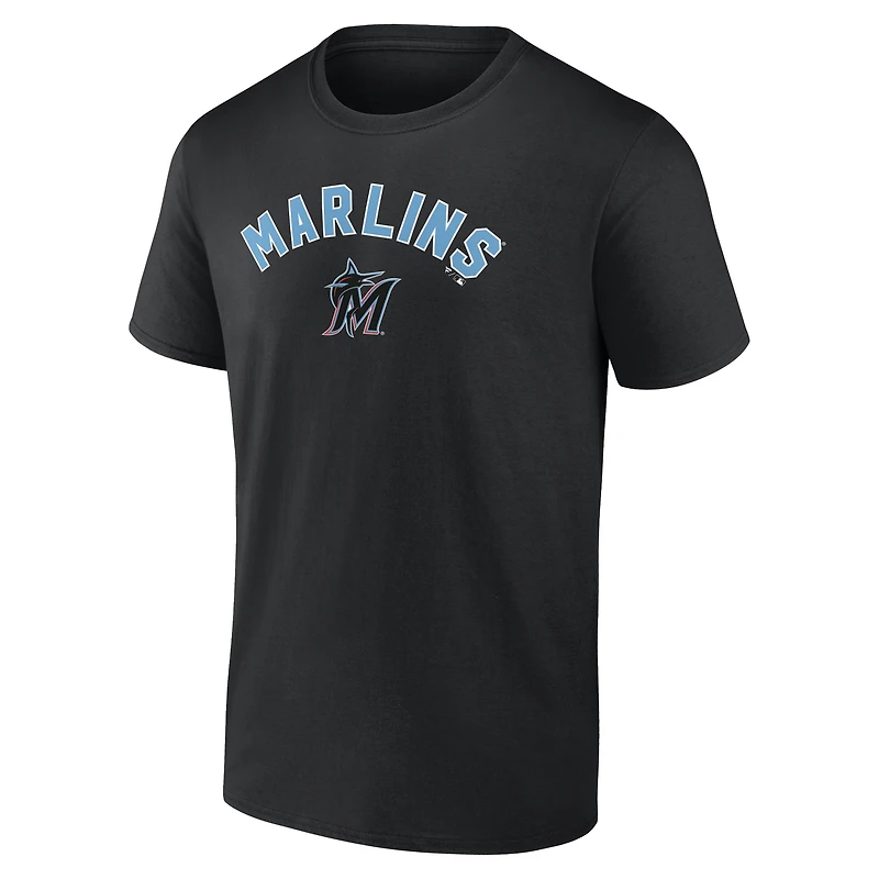 Men's Black Miami Marlins Winning Streak Custom T-Shirt
