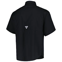 Men's Columbia Black Miami Marlins Tamiami Omni-Shade Button-Down Shirt