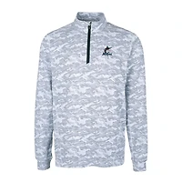 Pull-over extensible à imprimé camouflage Traverse pour homme, couleur anthracite, style coupe-vent et zippé quart de tour, Miami Marlins, grandes tailles