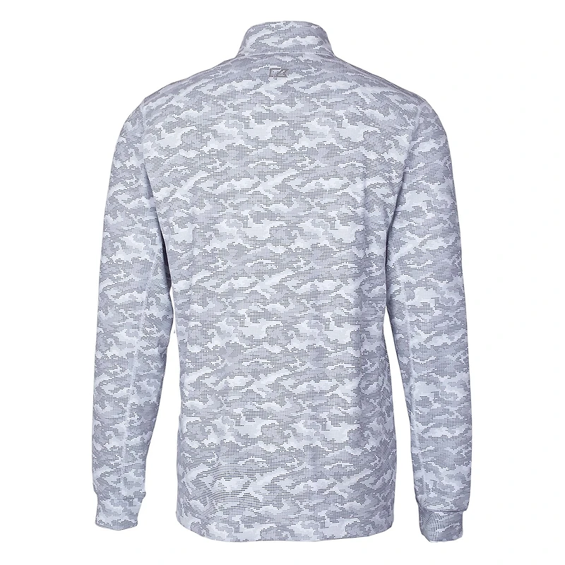 Men's Cutter & Buck Charcoal Miami Marlins Big Tall Traverse Camo Print Stretch Quarter-Zip Pullover Top