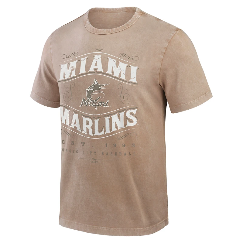 Men's Darius Rucker Collection by Fanatics Tan Miami Marlins Sunfaded T-Shirt