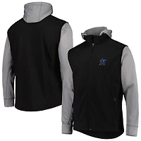 Veste zippée intégrale Dunbrooke pour homme, noire/gris chiné, Miami Marlins Alpha