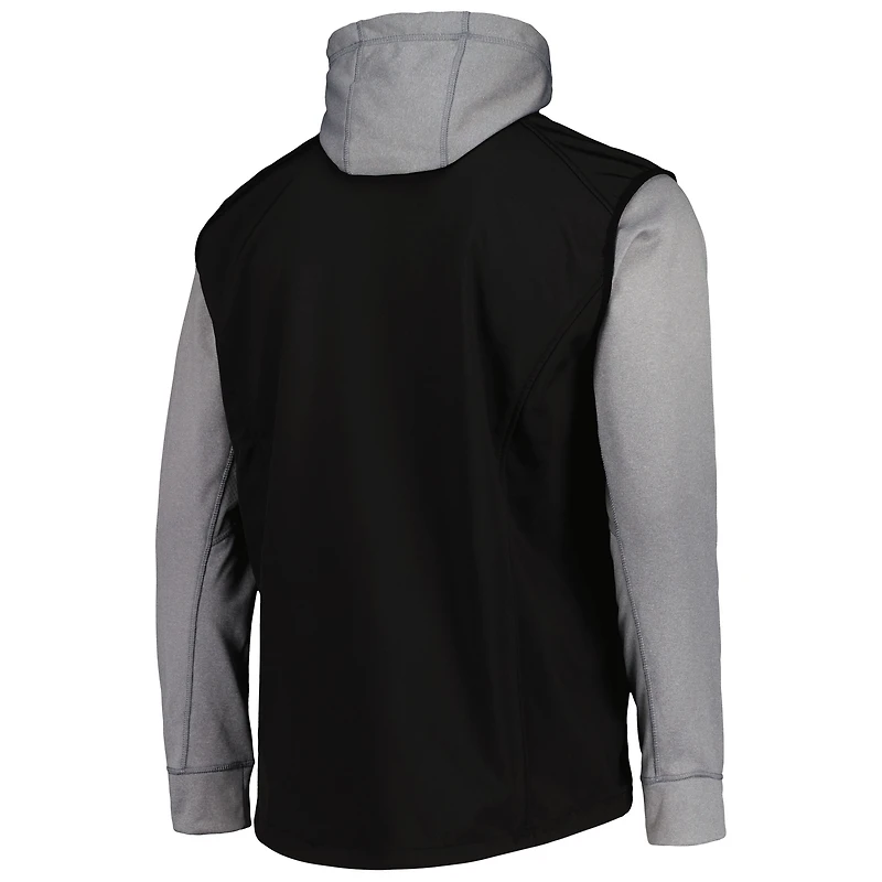 Veste zippée intégrale Dunbrooke pour homme, noire/gris chiné, Miami Marlins Alpha
