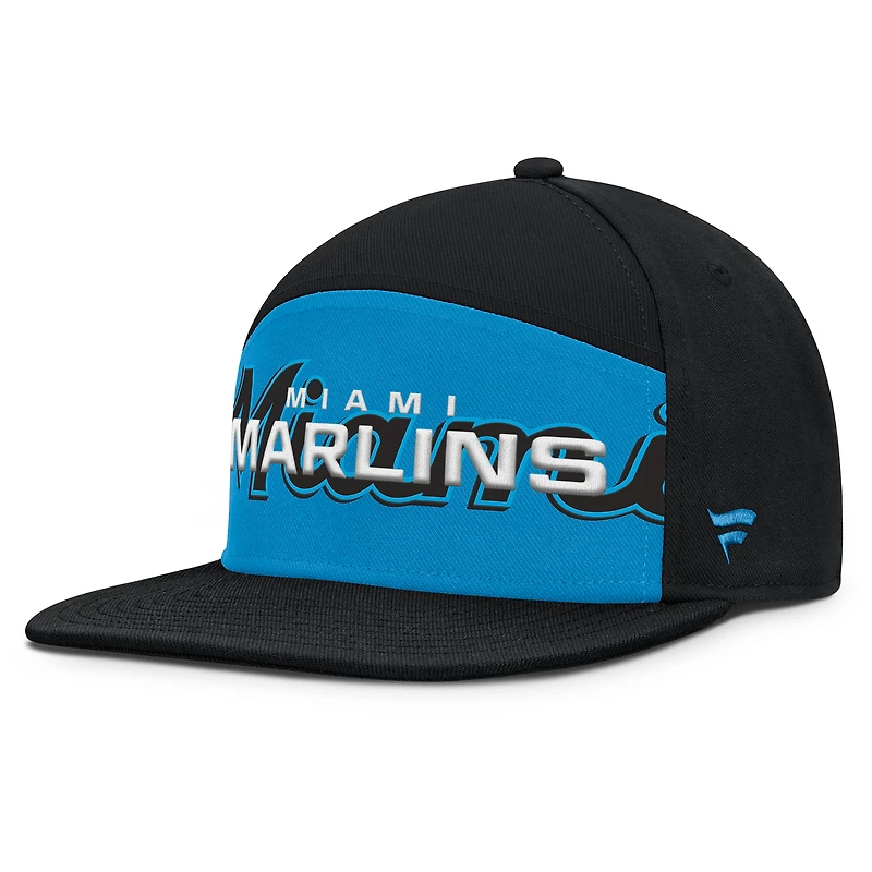 Men's Fanatics Black/Blue Miami Marlins Clubhouse Splitter Snapback Hat