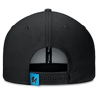 Casquette Snapback Fanatics Miami Marlins Clubhouse Splitter noire/bleue pour homme