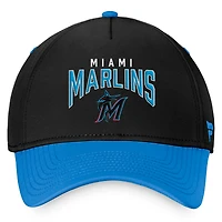 Men's Fanatics Black/Blue Miami Marlins Stacked Logo Flex Hat