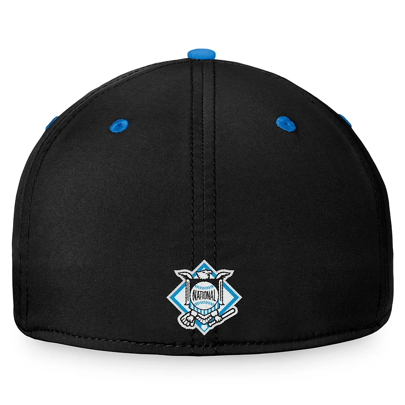 Men's Fanatics Black/Blue Miami Marlins Stacked Logo Flex Hat
