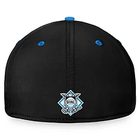 Men's Fanatics Black/Blue Miami Marlins Stacked Logo Flex Hat