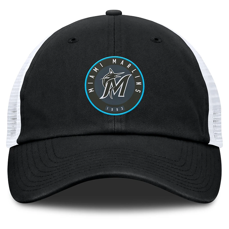 Casquette ajustable Averies des Miami Marlins Fanatics pour homme, noire et blanche