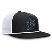 Men's Fanatics Black/White Miami Marlins Clubhouse Change Up Snapback Hat