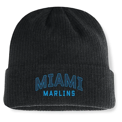 Men's Fanatics Black Miami Marlins Andee Cuffed Knit Hat