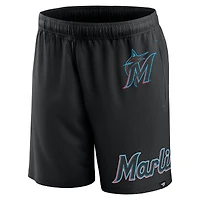 Short en maille Clincher Miami Marlins Fanatics noir pour hommes