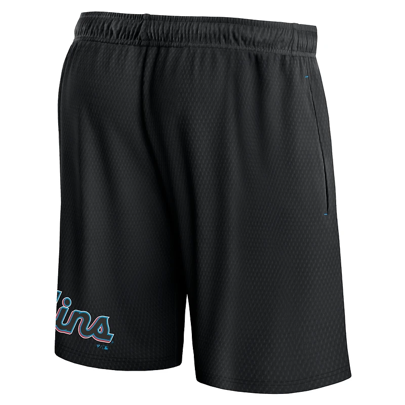 Men's Fanatics Black Miami Marlins Clincher Mesh Shorts