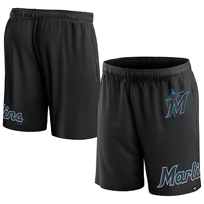 Short en maille Clincher Miami Marlins Fanatics noir pour hommes