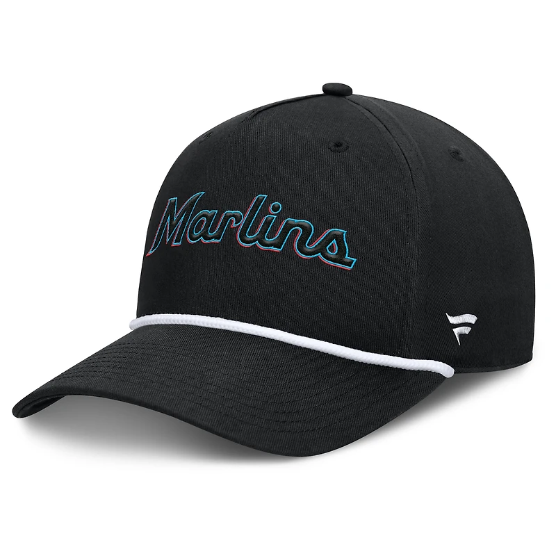 Men's Fanatics Black Miami Marlins Clubhouse Foul Ball A-Frame Adjustable Hat