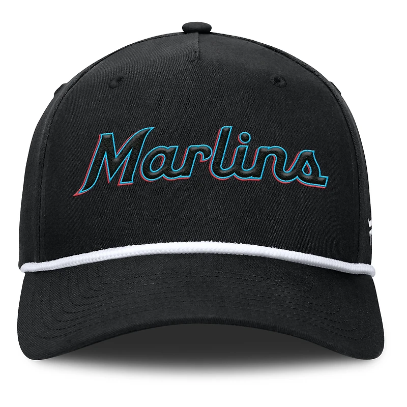 Men's Fanatics Black Miami Marlins Clubhouse Foul Ball A-Frame Adjustable Hat