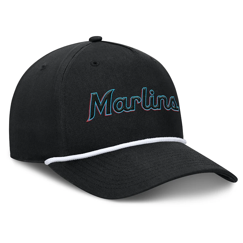 Men's Fanatics Black Miami Marlins Clubhouse Foul Ball A-Frame Adjustable Hat