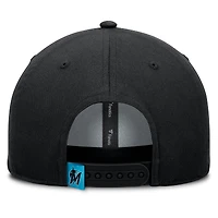 Men's Fanatics Black Miami Marlins Clubhouse Foul Ball A-Frame Adjustable Hat