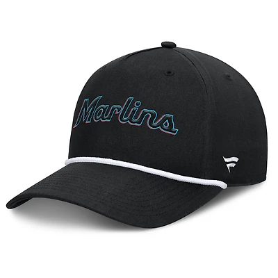 Casquette ajustable en forme de A Clubhouse Foul Ball des Marlins de Miami Fanatics pour hommes, noire