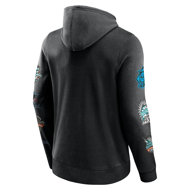 Men's Fanatics Black Miami Marlins Extra Innings Hoodie