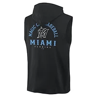 Men's Fanatics Black Miami Marlins Fire Speed Sleeveless Pullover Hoodie