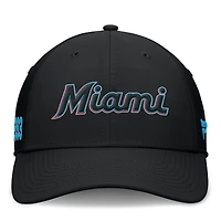 Casquette Fanatics noire pour homme Miami Marlins Fundamental Tag Flex