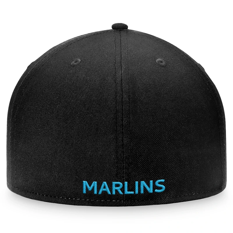 Men's Fanatics Black Miami Marlins Iconic Team Patch Fitted Hat