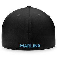 Men's Fanatics Black Miami Marlins Iconic Team Patch Fitted Hat