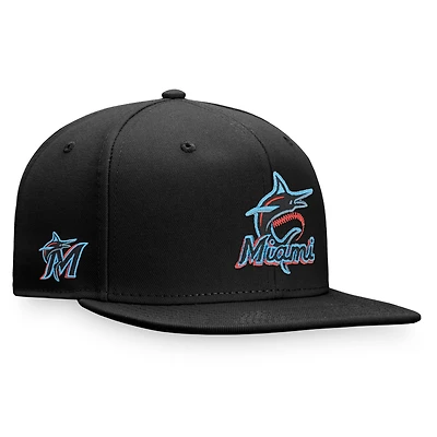 Casquette ajustée Fanatics noire Miami Marlins Iconic Team Patch pour hommes