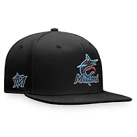 Casquette ajustée Fanatics noire Miami Marlins Iconic Team Patch pour hommes
