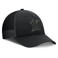 Men's Fanatics Black Miami Marlins Launch Adjustable Trucker Hat