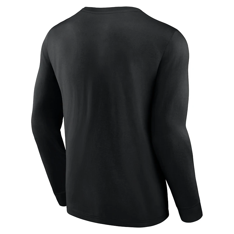 Men's Fanatics Black Miami Marlins Strike the Goal Long Sleeve T-Shirt