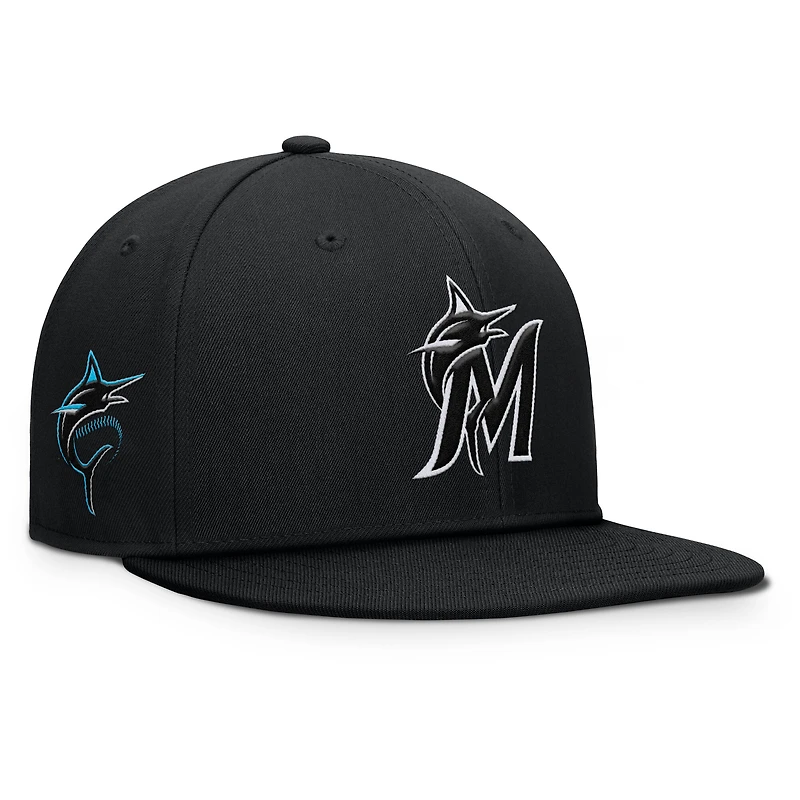 Casquette à pression noire Miami Marlins Walk-Off Bullpen Fanatics pour homme