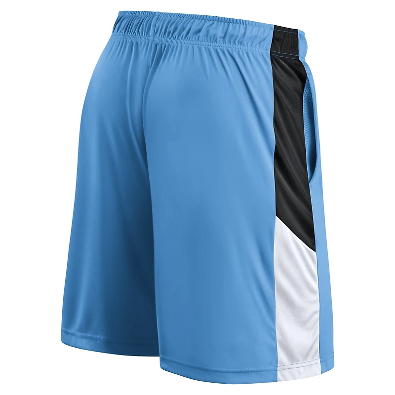 Short Fanatics bleu pour homme avec logo principal des Miami Marlins