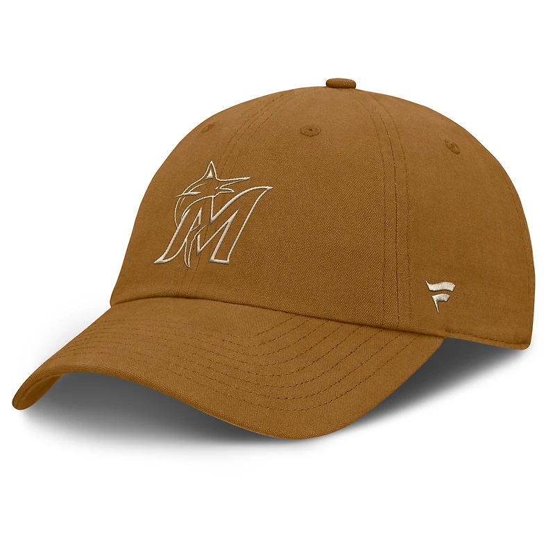 Casquette ajustable Fanatics Brown Miami Marlins Act Natural Chopper pour homme