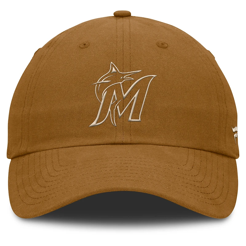 Men's Fanatics Brown Miami Marlins Act Natural Chopper Adjustable Hat