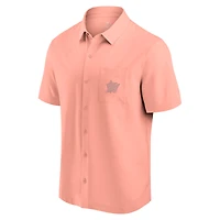 Men's Fanatics Coral Miami Marlins Front Office Button-Up Shirt