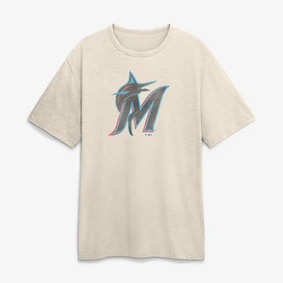 Men's Fanatics Cream Miami Marlins Stadium Slub T-Shirt