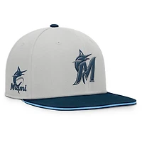 Casquette snapback grise Fanatics des Miami Marlins pour homme