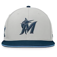 Casquette snapback grise Fanatics des Miami Marlins pour homme