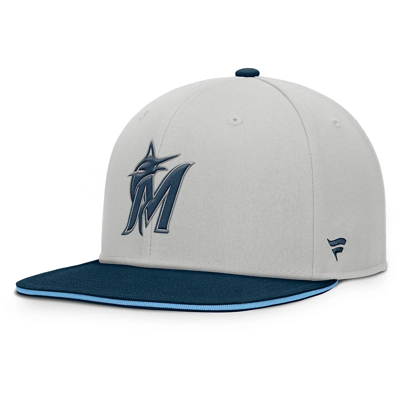 Men's Fanatics Gray Miami Marlins Knuckleball Snapback Hat