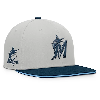 Men's Fanatics Gray Miami Marlins Knuckleball Snapback Hat