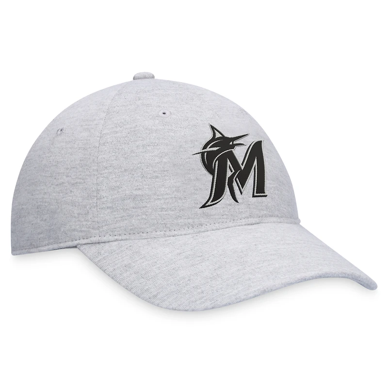 Casquette réglable avec logo Miami Marlins Fanatics gris pour hommes